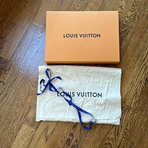 Louis Vuitton box with ribbon and bag. Perfect condition.